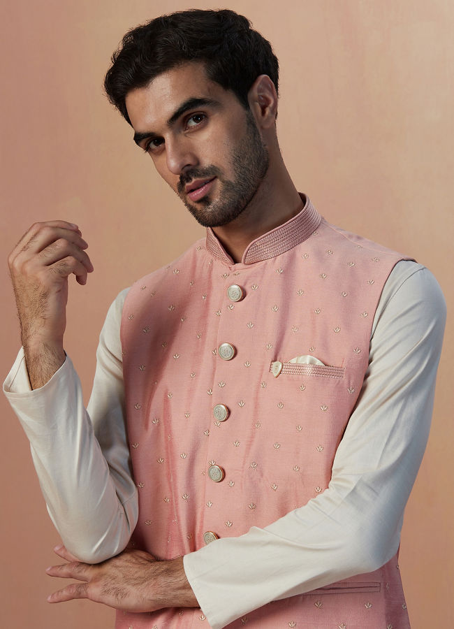 Pink clearance nehru waistcoat